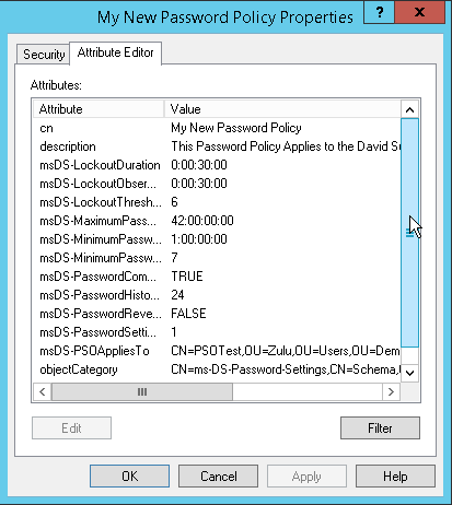 Password Policy Properties | Passwortrichtlinien Eigenschaften