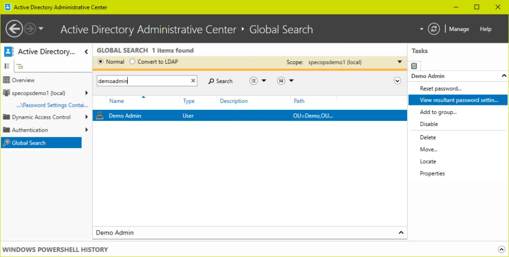 Active Directory Administrative Center