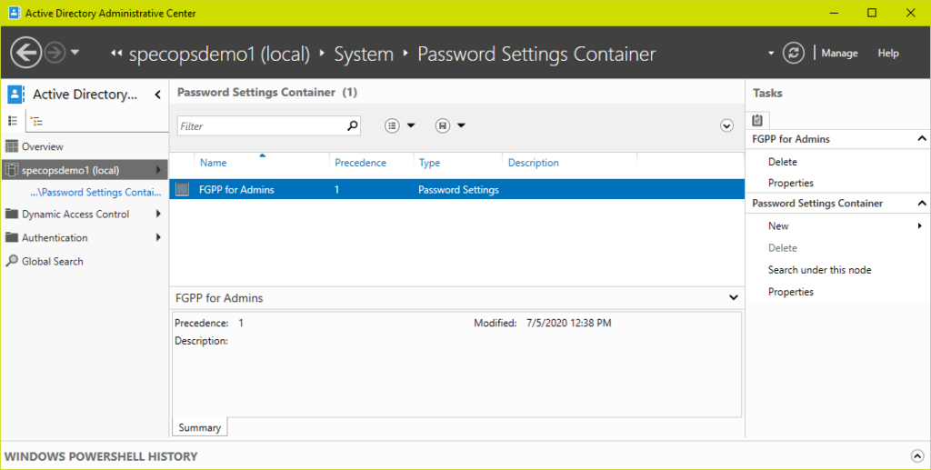 Password Setting Container