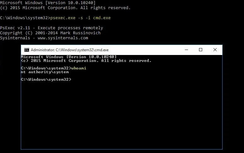 Run Cmd or any process as System account on Windows