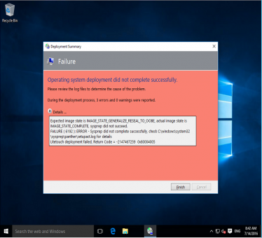 Sysprep Capture of Windows 10 fails