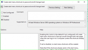 Remove Specops Authentication Client Start menu shortcuts