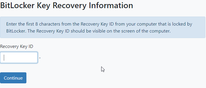 bitlocker key