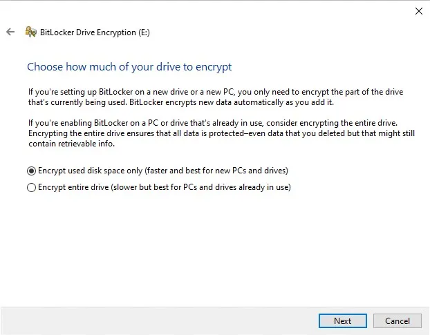 you would like to implement bitlocker to encrypt data on a hard disk