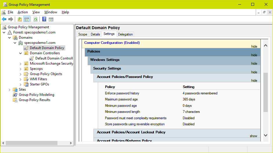 How to check Active Directory password policy