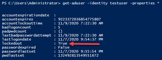 screenshot of the import-module activedirectory 