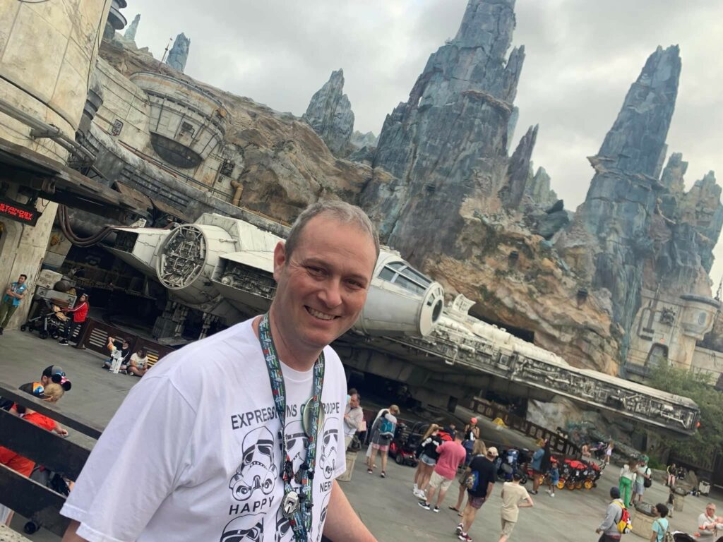 Darren James Specops Product Specialist outside of Galaxy Edge in Florida 