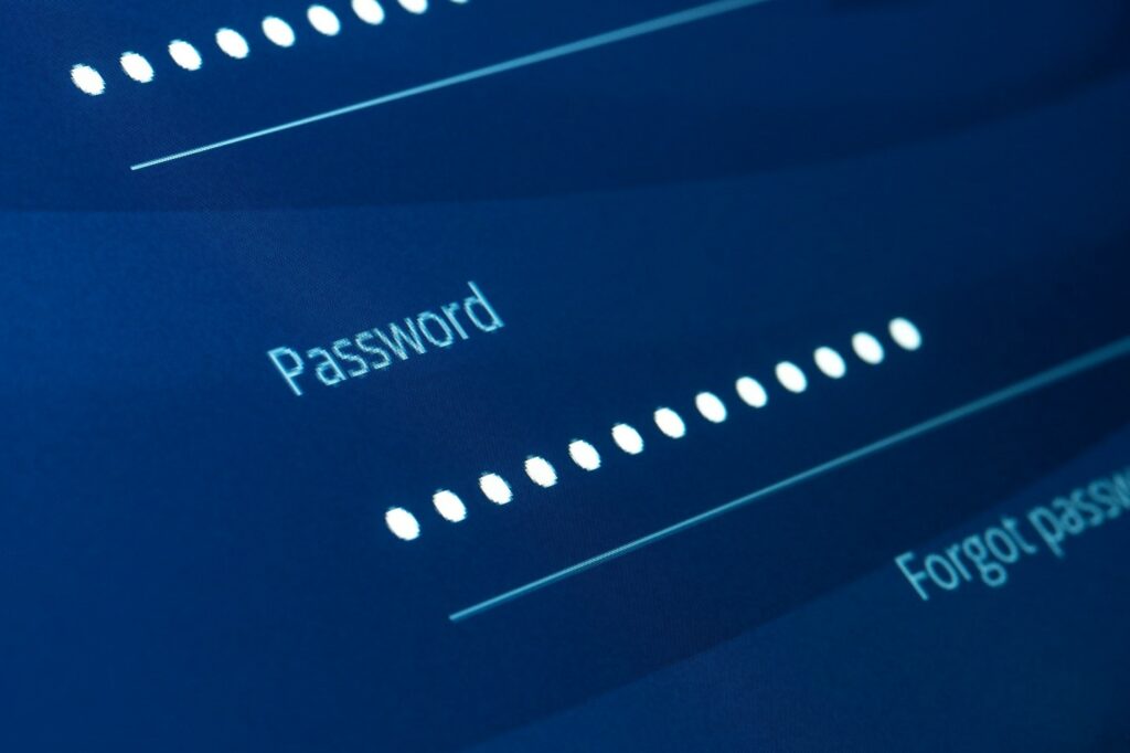 password illustration on screen