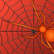 red spider with spider web