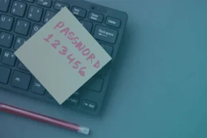 Image of password written on a sticky note