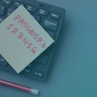 Image of password written on a sticky note