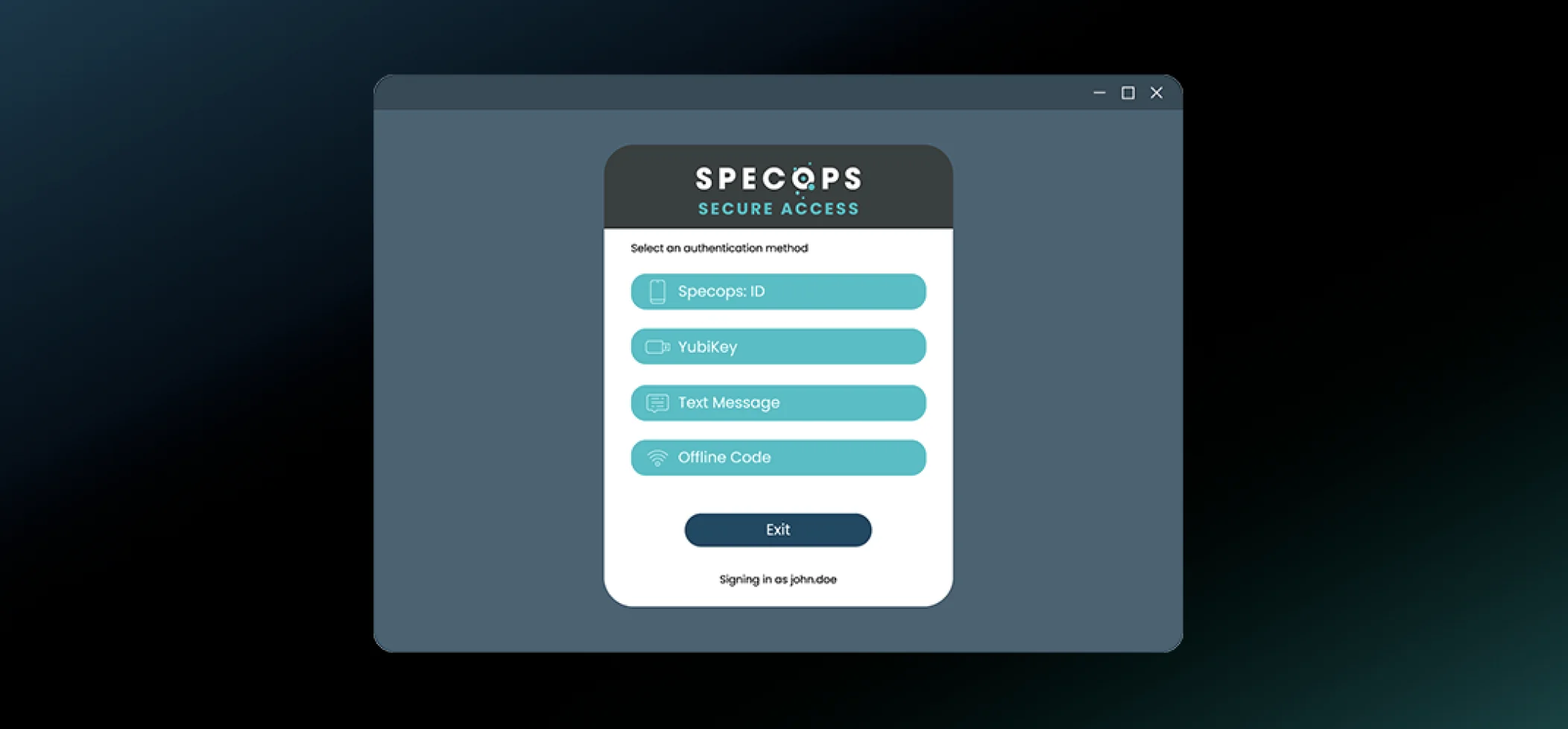 Screenshot Specops Secure Access