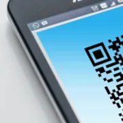 Part of a phone screen displaying a QR code