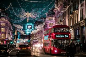 street in London bis festive lights