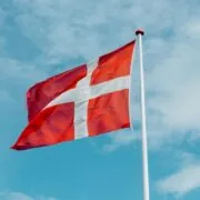 Danish flag in wind