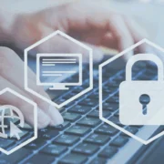 Keyboard image with security icons