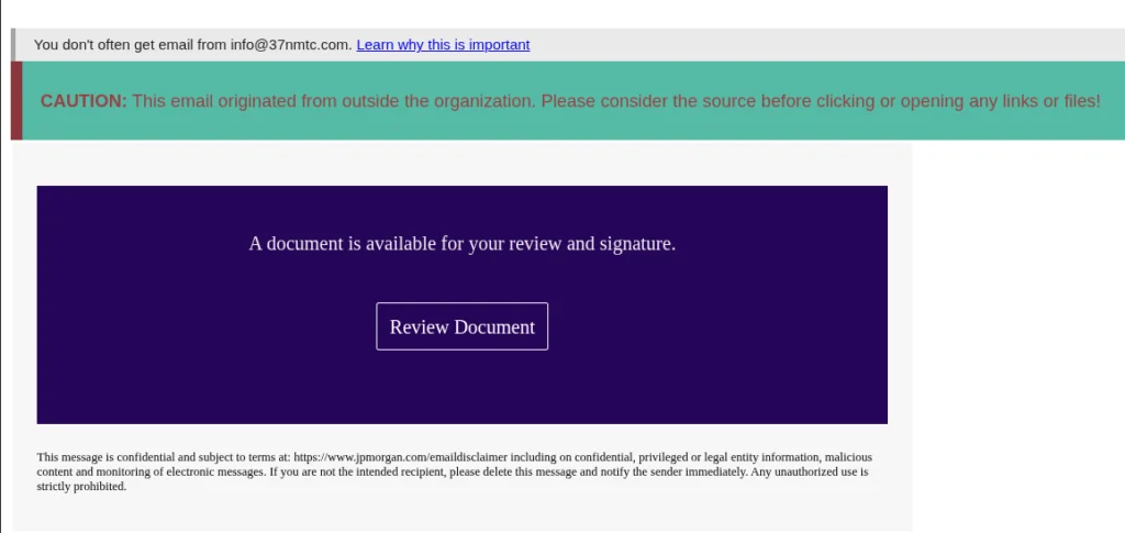 Phishing email