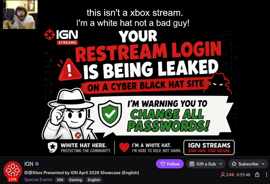 IGN Twitch channel hacked